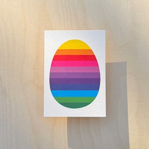 Osterkarte Ei  / Karte Ostern / Karte Regenbogen