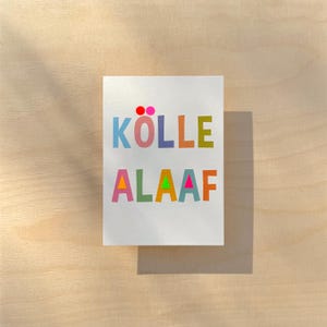 Karte Karneval / Karnevalskarte „KÖLLE ALAAF“ / Karte Typografie / Neonpunkte