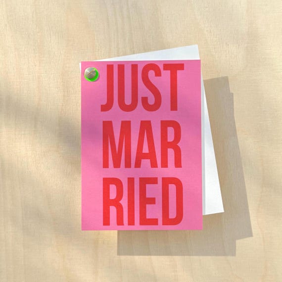 Hochzeitskarte modern "just married" / Karte Hochzeit bunt / Karte für Brautpaar / Wedding Card / minimalistische Hochzeitskarte