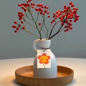Geschenkanhänger Blume / 5 Tags / Neonpunkte