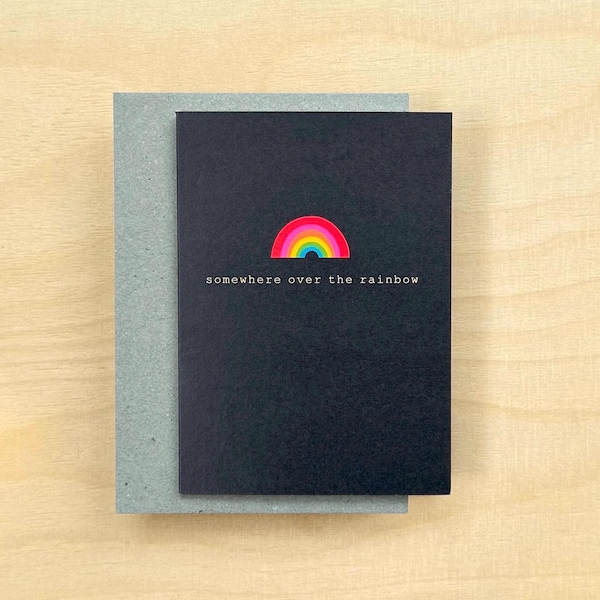 schlichte Trauerkarte mit Regenbogen / minimalistische Beileidskarte / moderne Trostkarte / Karte Regenbogen / mattes Naturpapier / A6