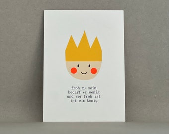 Card / greeting card / card “King” / neon