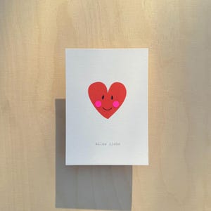 Glückwunschkarte Herz / „Alles Liebe" / Neonpunkte