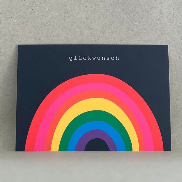 Karte / Glückwunschkarte / Karte „Glückwunsch“ / Motiv Regenbogen