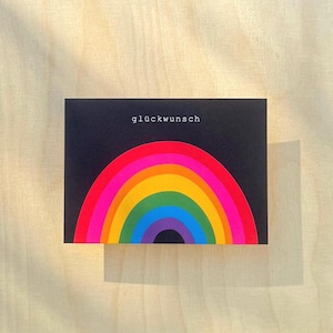 Glückwunschkarte Regenbogen / „Glückwunsch“