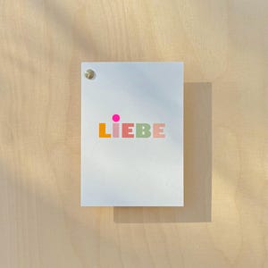 Hochzeitskarte „LIEBE" / Valentinskarte / Neonpunkt