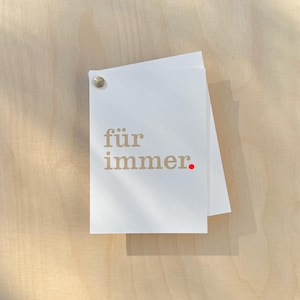 Hochzeitskarte „für immer.“ / Karte Typografie / Neonpunkt