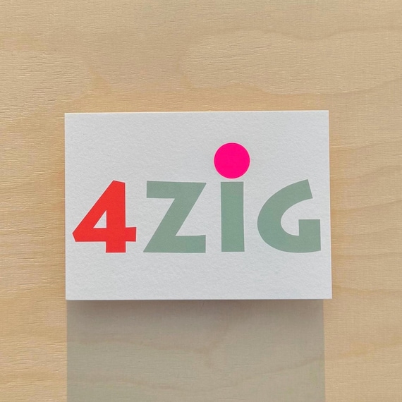moderne Geburtstagskarte 4ZIG / schlichte Karte zum 40. Geburtstag / Einladungskarte 40 Geburtstag / Neonpunkt v. Hand geklebt / Naturpapier
