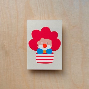 Karte Karneval / Karnevalskarte  / Motiv Clown / Neonpunkt