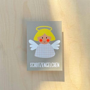 Glückwunschkarte Schutzengel / Glücksbringer / Neonpunkte