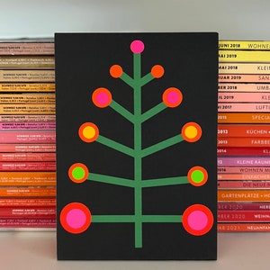 Weihnachtskarte Tannenbaum / Holzkarte / Motiv wählbar / Neonpunkte
