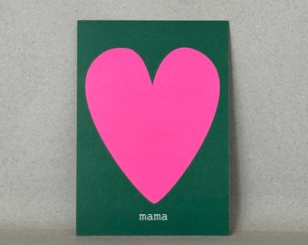 Card / greeting card for Mother's Day, birthday / heart motif