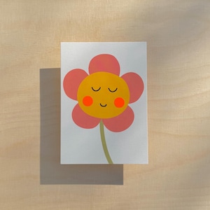 Danksagungskarte Blume / Glückwunschkarte / Neonpunkte