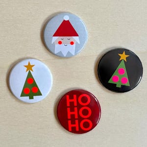 bunter Button oder Magnet / Magnetbutton / Kühlschrankmagnet / Button Weihnachten / Geschenk Adventskalender / neon / handgemacht