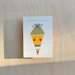 Karte Einschulung / Glückwunschkarte zur Einschulung / Motiv Schultüte / Neonpunkte