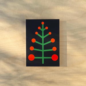 Weihnachtskarte Tannenbaum / moderne Weihnachtskarte / Neonpunkte