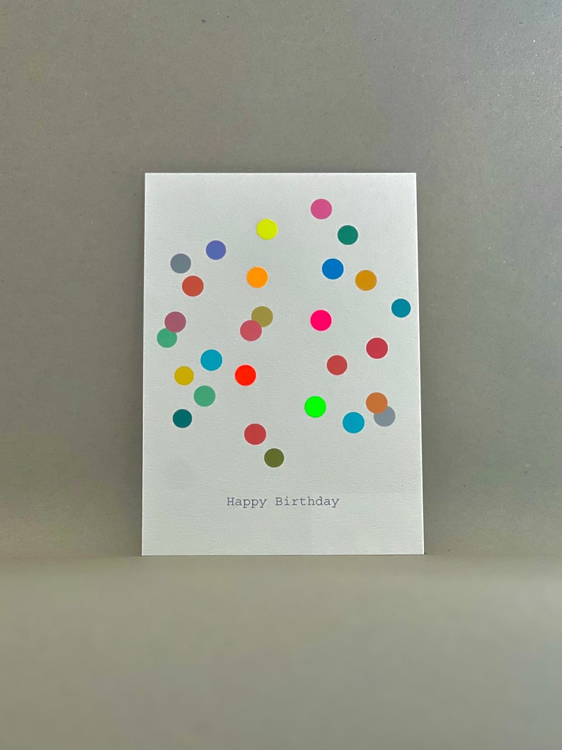 Karte / Geburtstagskarte / Karte Happy Birthday / Motiv Konfetti / neon Bild 1