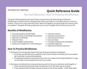 QRG - Burnout-hersteltip: hoe je mindfulness kunt beoefenen