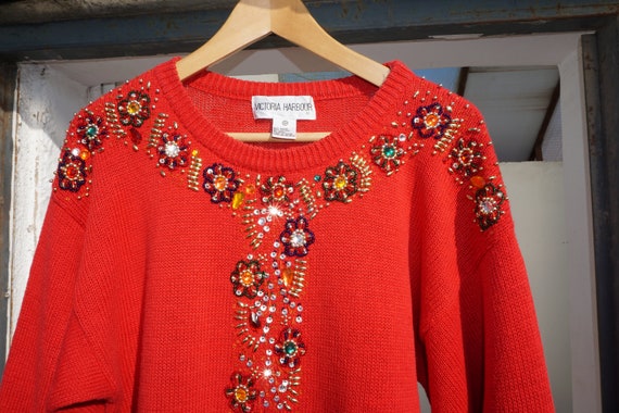 Vintage 80's Victoria Harbour Knit Sweater Women … - image 3