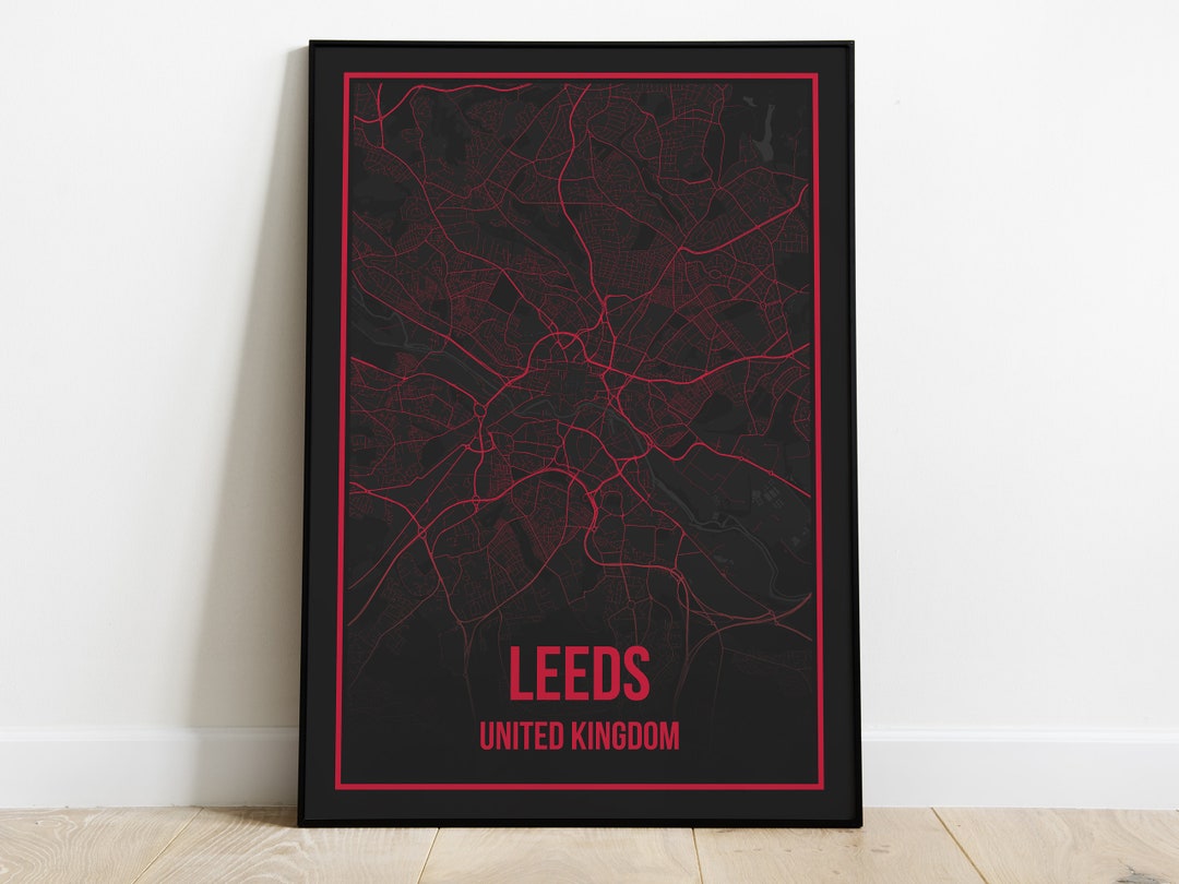 Leeds Map Print Download UK City Map Poster, Leeds City Map Artwork ...