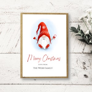 Personalised Scandi Gnome Christmas Card | Christmas Gnome card