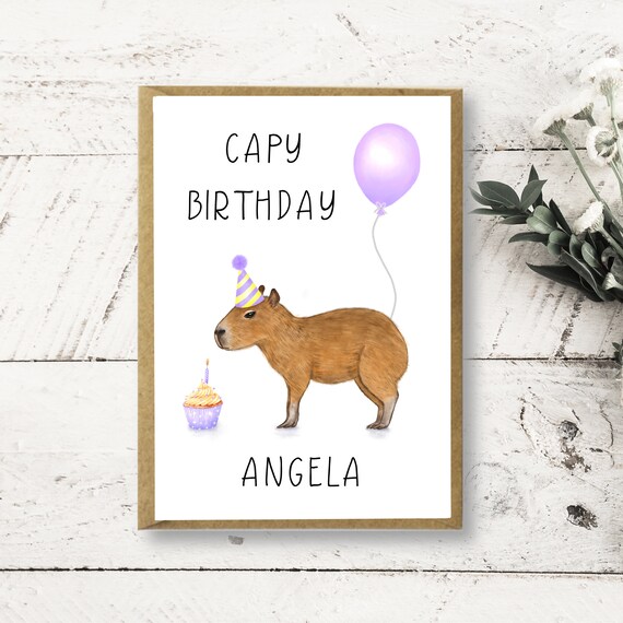 Personalised Capybara Birthday Card | Capybara Card | Funny Card | Cute card | Pun card | Handmade Card | Funny Capybara | Cute Capybara