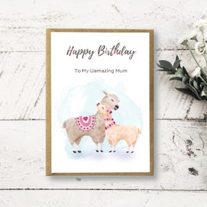 Happy Birthday to My Llamazing Mum | Llama Card | Alpaca Card | Funny Card | Cute card | Pun card | Card for Mum | Birthday Card | Handmade