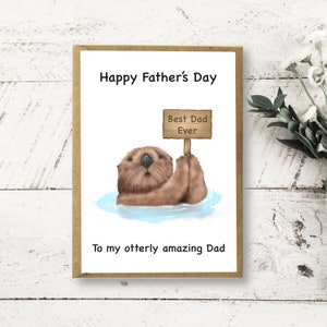 Happy Father's Day To My Otterly Amazing Dad Father's Day Card | Otter Card | Cute Father's Day Card | Funny Fathers Day Card | Card for Dad