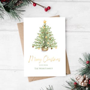 Personalised Rustic Christmas Tree Card | Custom Christmas Card | Name Christmas Card | Bespoke Christmas Card | Boho Christmas Tree Card