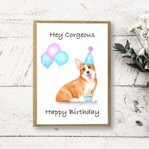 Hey Corgeous Happy Birthday Card | Corgi Card | Dog Card | Funny Card | Cute card | Pun card | Dog lover card | Handmade Card | Birthday dog