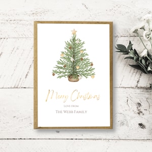 Personalised Christmas Tree Card | Custom Christmas Card | Name Christmas Card | Bespoke Christmas Card | Rustic Christmas Tree Card