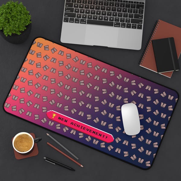 New Achievement! Gaming Desk Mat, Dungeon Crawler Carl, Office Accessory, Home Decor
