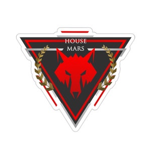 Red Rising, House Mars, Red, Wolf Sigil, Die-Cut Stickers
