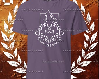 Summon the Howlers, Front ONLY, DARK, Red Rising Themed,  Unisex garment-dyed heavyweight t-shirt