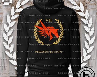 Pegasus Legion, Red Rising Themed, Embroidered Front Unisex Hoodie
