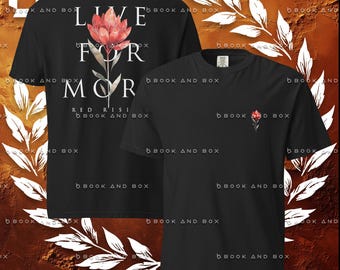 Live for More, Red Rising Themed, Front and Back, Unisex garment-dyed heavyweight t-shirt