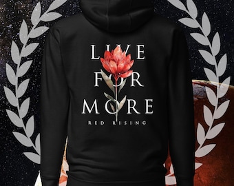 Live For More, Eo, Red Rising, Front & Back, Unisex Hoodie