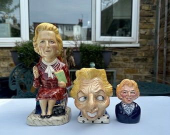 Three Limited Edition Margaret Thatcher Character Jugs Made by Kevin Francis and Bairstow Manor Collectables