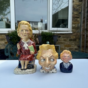 Three Limited Edition Margaret Thatcher Character Jugs Made by Kevin Francis and Bairstow Manor Collectables