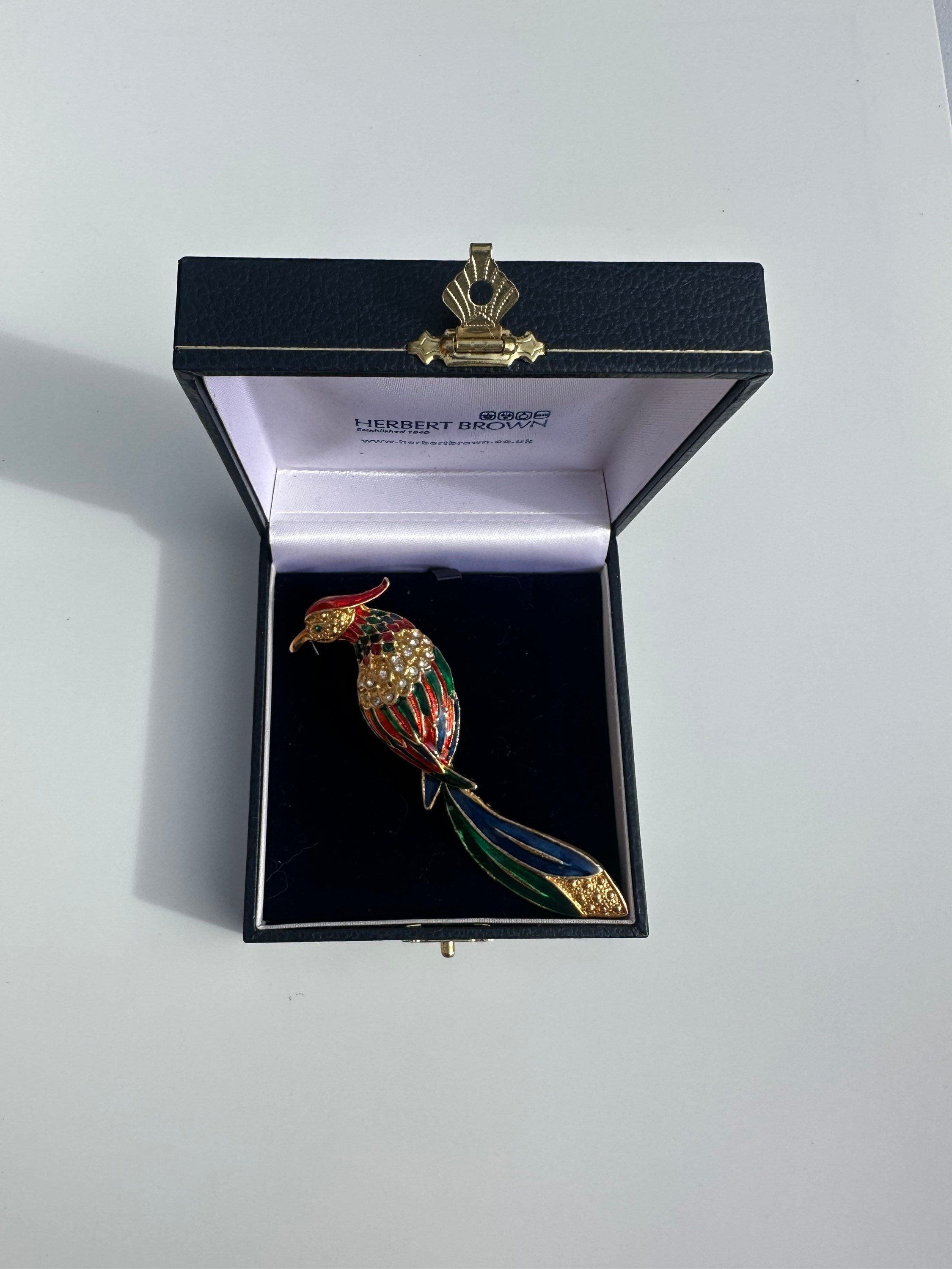 Grande broche florale avec émal volet et vert et strass clars - Etsy