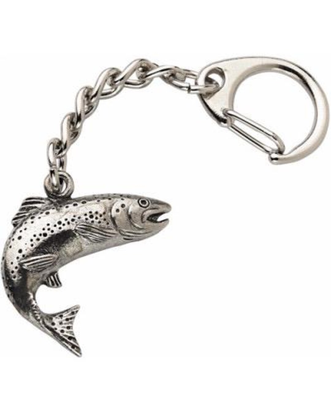 Fish Keyring Salmon Fishing 2D Model Handcrafted in Solid Pewter Keyring - Etsy