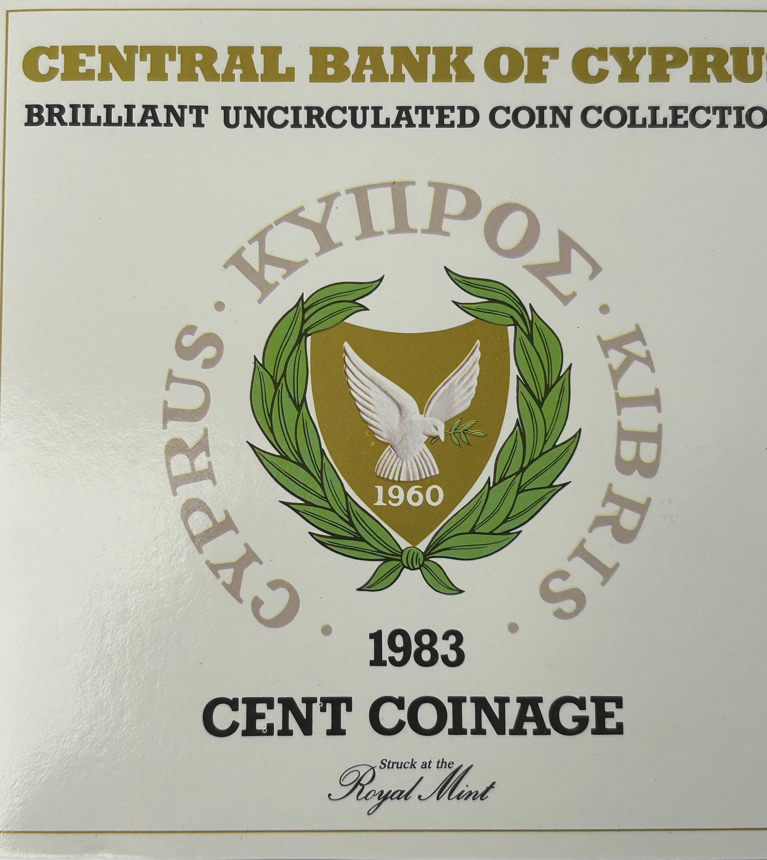 1983 Central Bank of Cyprus BU 6 Coin Presentation Pack Royal Mint Issue -  Etsy Australia
