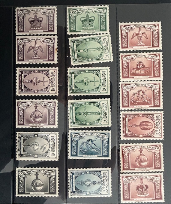 1937年 ジョージ6世戴冠式記念品 シンデレラ切手コレクション - Etsy 日本