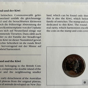 1987 New Zealand Kiwi 20 Cent Coin Stamp Cover zdjęcie 2