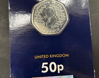 Sherlock Holmes Carded Uncirculated 2019 50p Coin