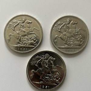 イギリス 1クラウン 3枚セット (1951, 1960, 1953) イギリス 1クラウン 3枚セット (1951, 1960, 1953) イギリス 1