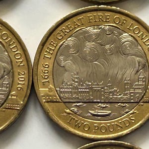 Grand incendie de Londres 2016 Pièce de deux livres (Royaume-Uni)