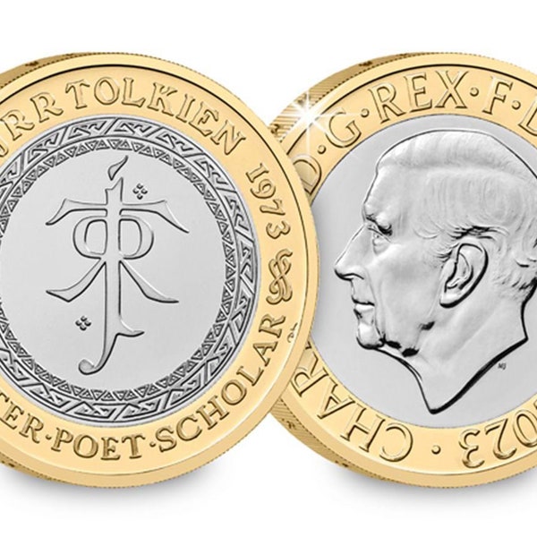 Moneda británica de dos libras JRR Tolkien 2023