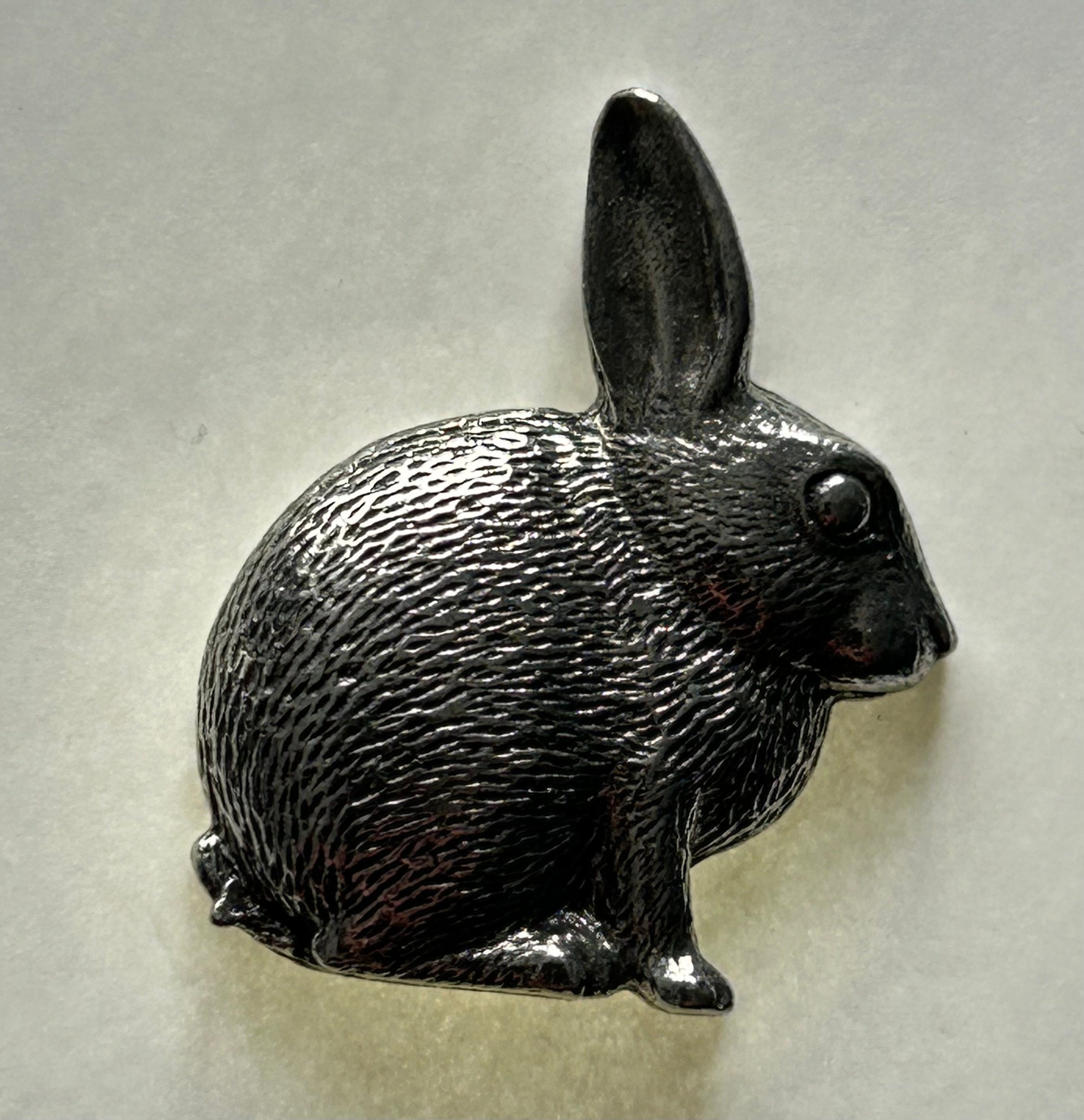Silver Rabbit Pin Rabbit Silver Pewter Pin Badge - Etsy