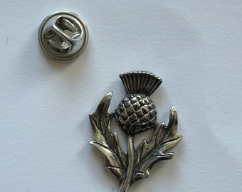 Scottish Thistle Silver Pewter Pin Badge